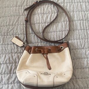Coach Cream and Brown Crossbody Bag